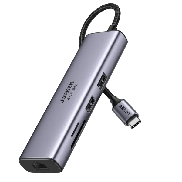 Hub USB-C UGREEN Revodok 7-in-1 vista dall'alto